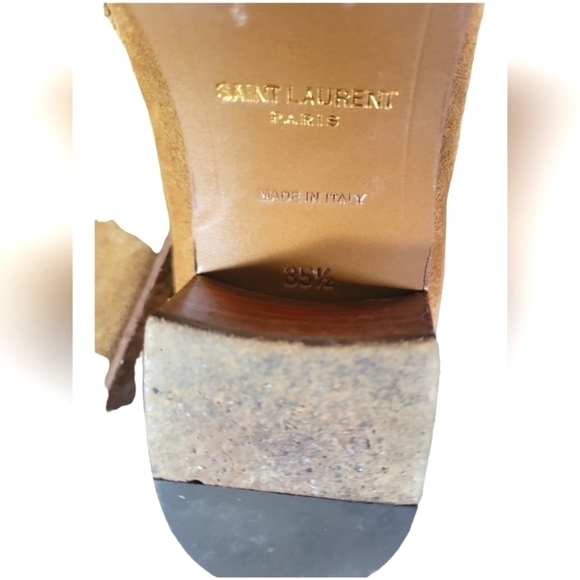 Saint Laurent Sotto Leather Suede Almond Toes 2" Heels Ankle Bootie Sz 35 1/2 - Picture 7 of 13